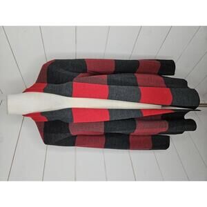 Jillian Nicole medium red & black open front cardigan sweater